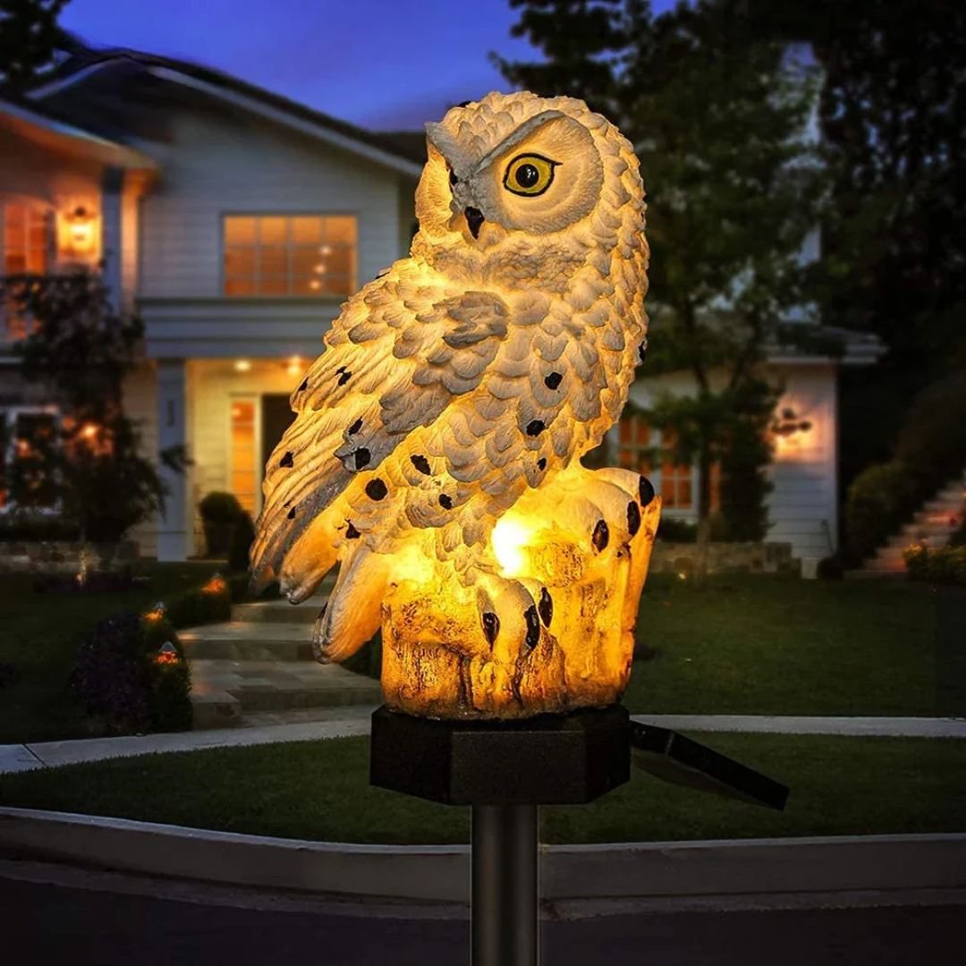 Solar Tuinverlichting Uil – LED Tuinlamp op Zonne-energie, IP65 Waterdicht Prikspot 45 cm