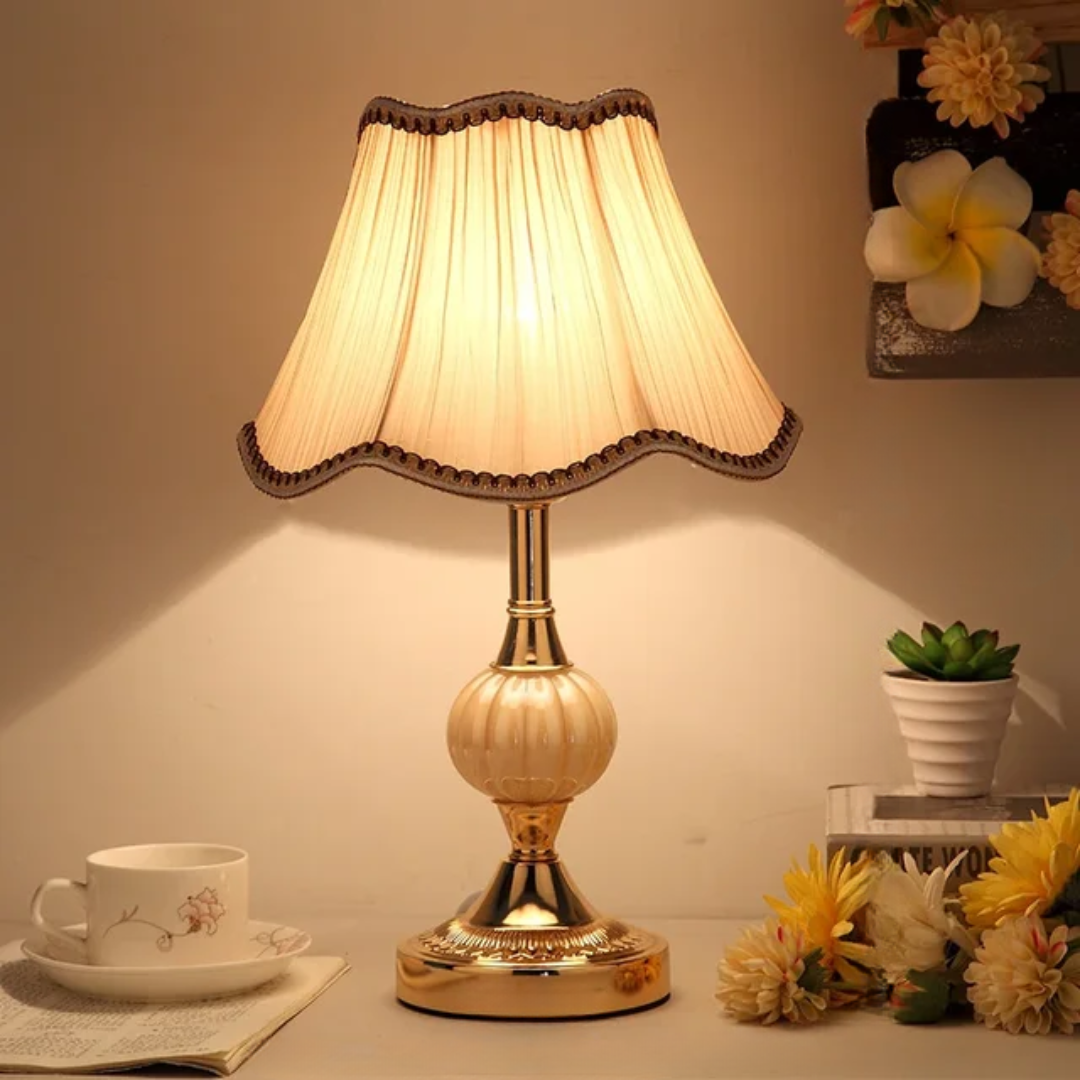 Vintage Tafellamp met Bloemmotief – Scandinavische Sfeerlamp in 4 Dessins