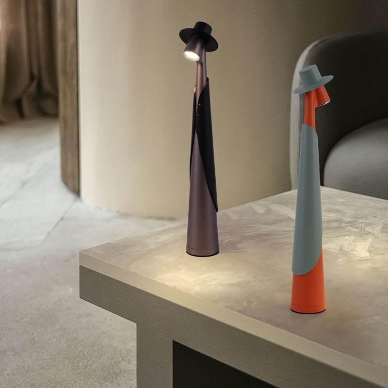 Tafellamp Oplaadbaar Hoedvorm – Creatieve Dimbare LED Bureaulamp met Touch