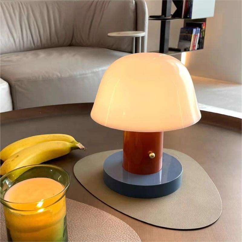 Mushroom Tafellamp Oplaadbaar – Draadloze Dimbare LED Paddenstoellamp met Touch