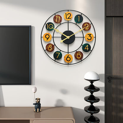 Wandklok Metaal Kleurrijk – Retro IJzeren Wandklok voor Woonkamer & Keuken