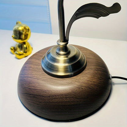 Vintage Tafellamp Zwanenhals – Messing Bureaulamp met USB voor Nachtkastje