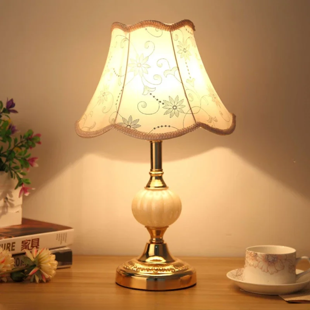 Vintage Tafellamp met Bloemmotief – Scandinavische Sfeerlamp in 4 Dessins