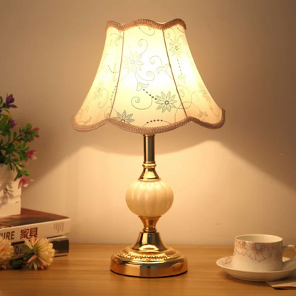 Vintage Tafellamp met Bloemmotief – Scandinavische Sfeerlamp in 4 Dessins