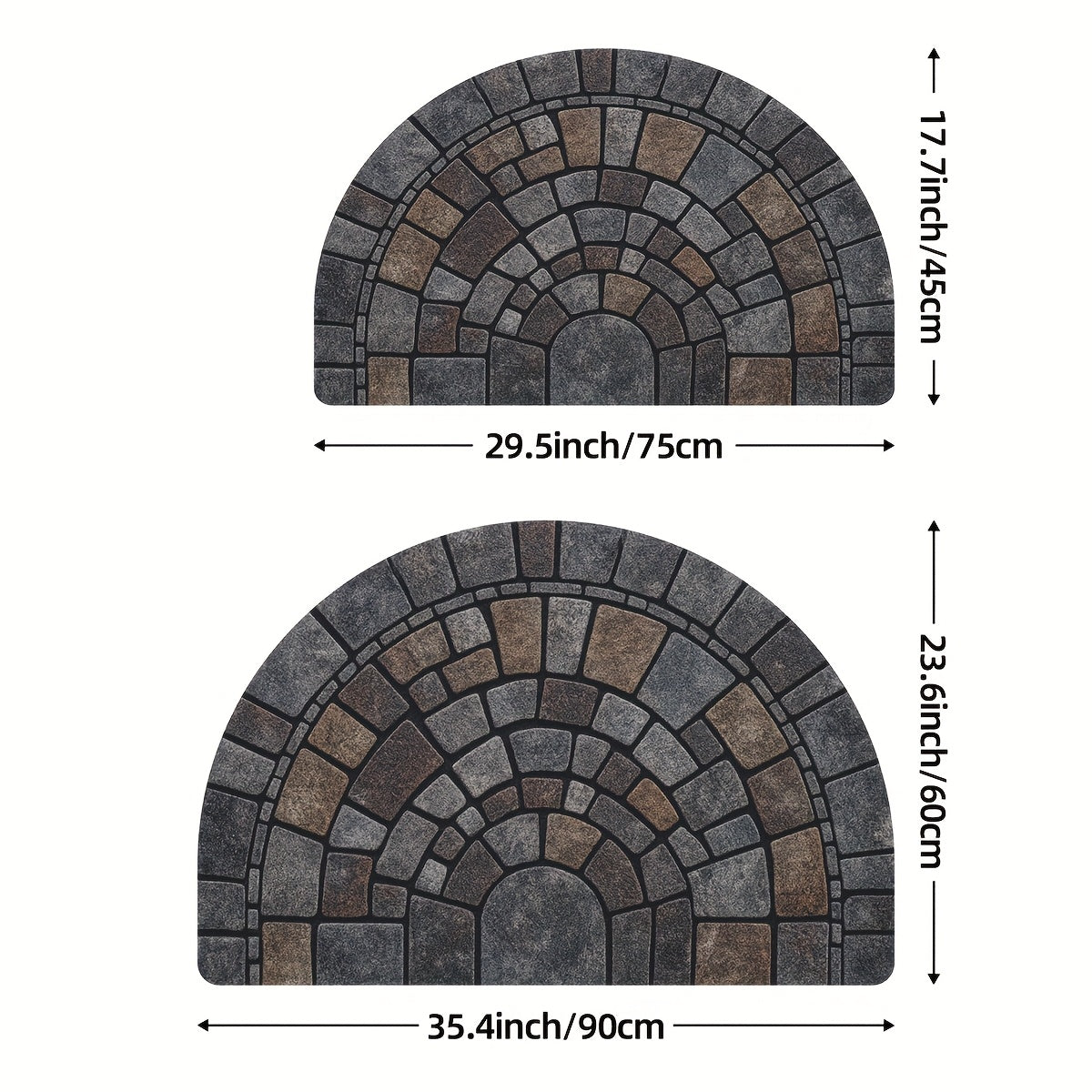 Deurmat Halfrond Mozaïek – Antislip Deurmat voor Binnen & Buiten