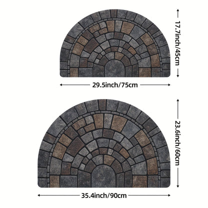 Deurmat Halfrond Mozaïek – Antislip Deurmat voor Binnen & Buiten