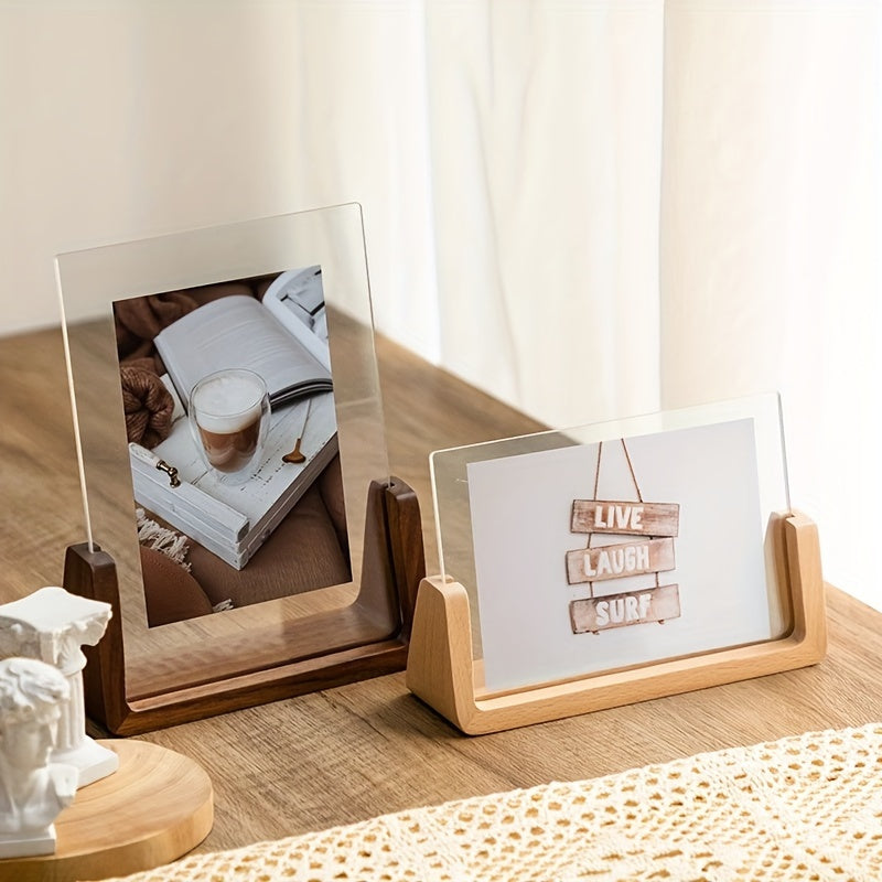 Fotolijst U-vorm Acryl & Hout – Modern Minimalistische Staande Fotolijst