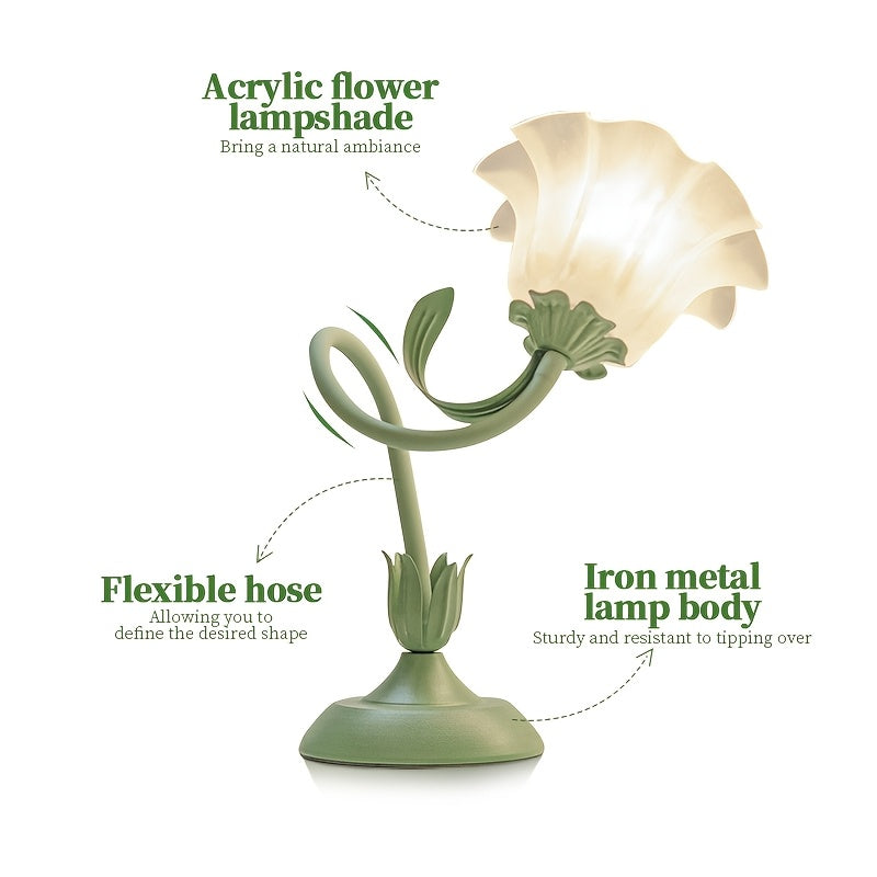 Tafellamp Bloemenkap USB – Romantische Sfeerlamp voor Slaapkamer & Dressoir