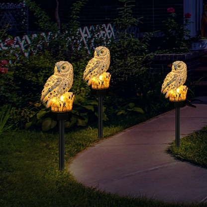 Solar Tuinverlichting Uil – LED Tuinlamp op Zonne-energie, IP65 Waterdicht Prikspot 45 cm