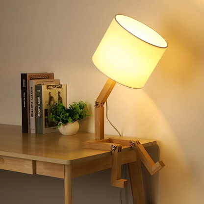 Tafellamp Buigbaar Hout – Flexibele Design Sfeerlamp voor Bureau & Nachtkastje