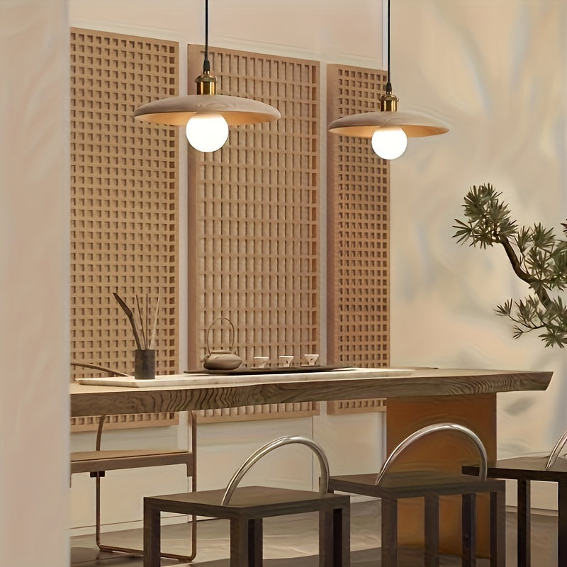 Hanglamp Massief Hout – Scandinavische Houten Plafondlamp voor Eetkamer