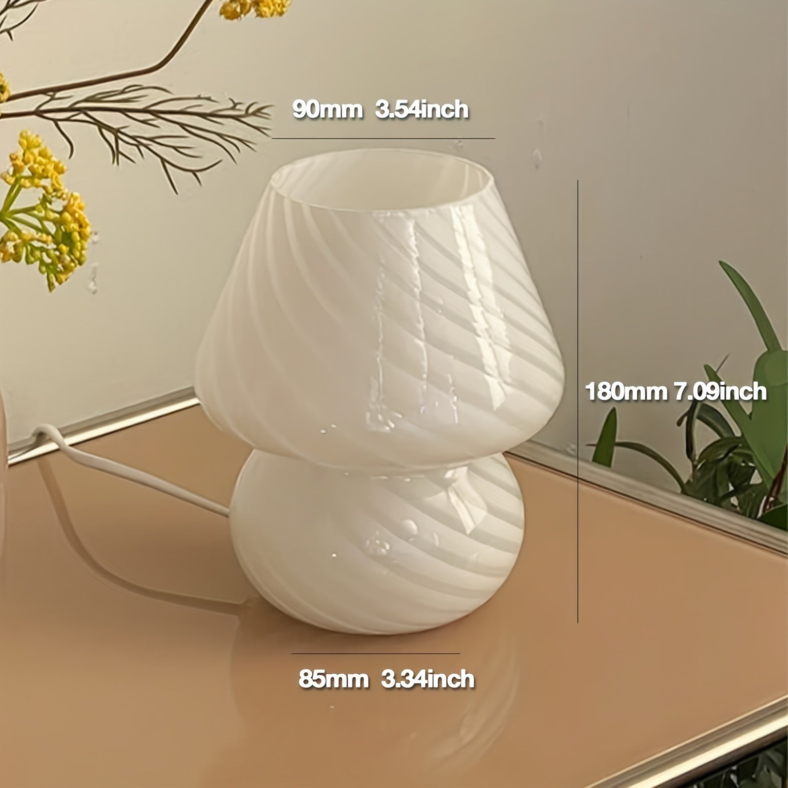 Mushroom Tafellamp Glas – Dimbare USB Paddenstoellamp in Murano-stijl