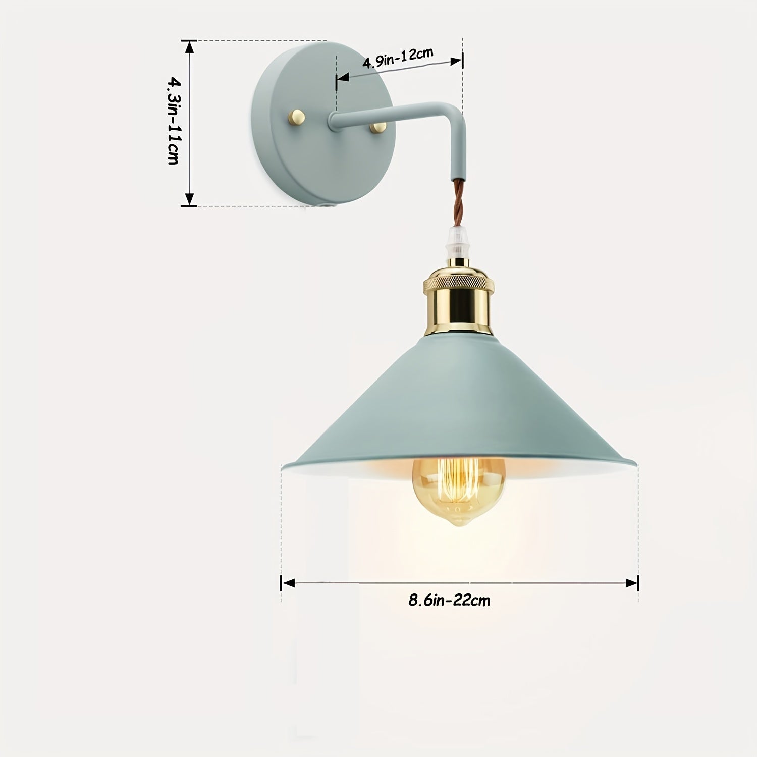 Wandlamp Metaal Industrieel – Set van 2 Sconces voor Slaapkamer & Hal