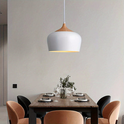 Hanglamp Scandinavisch – Metaal met Houtlook voor Eettafel & Keuken
