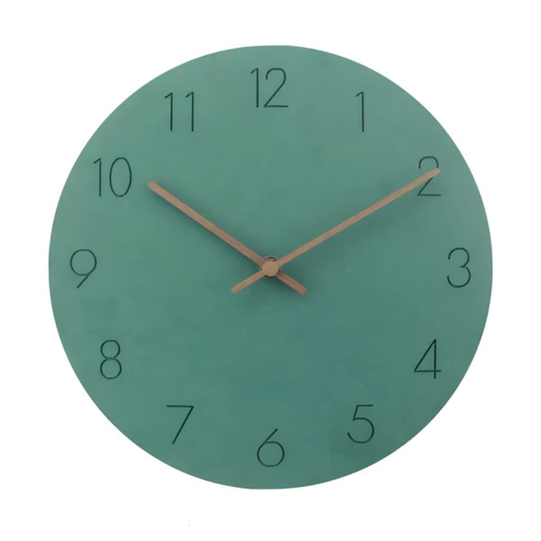 Wandklok Hout Minimalistisch – Moderne Stille Wandklok voor Woonkamer & Keuken