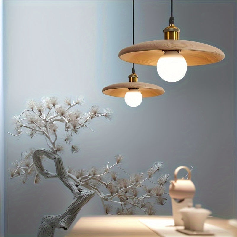Hanglamp Massief Hout – Scandinavische Houten Plafondlamp voor Eetkamer
