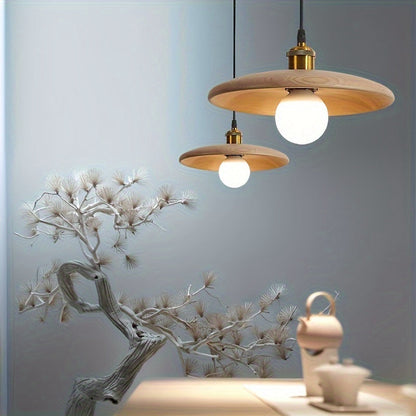 Hanglamp Massief Hout – Scandinavische Houten Plafondlamp voor Eetkamer