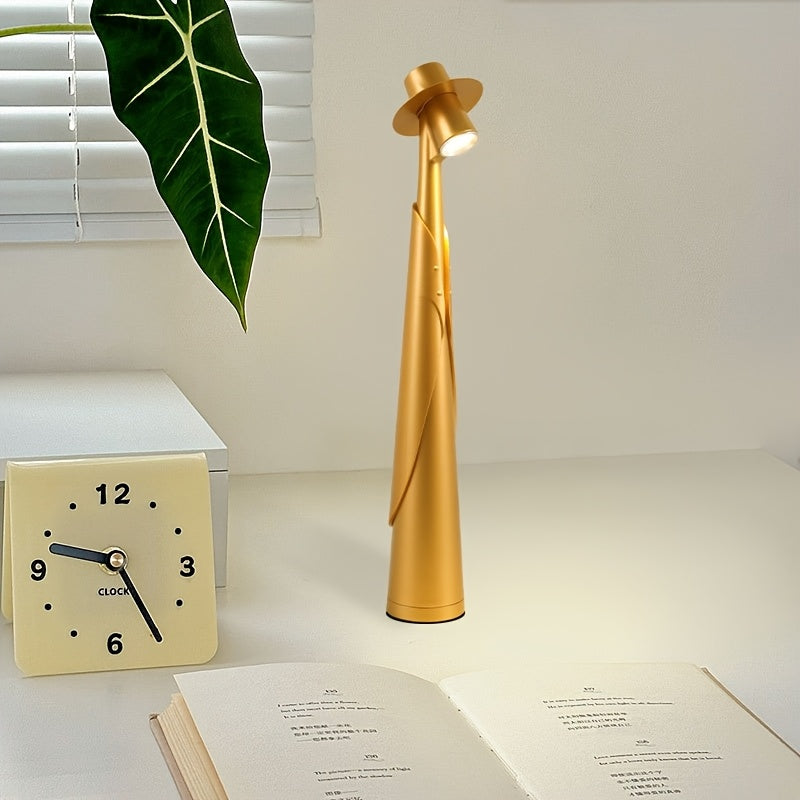 Tafellamp Oplaadbaar Hoedvorm – Creatieve Dimbare LED Bureaulamp met Touch