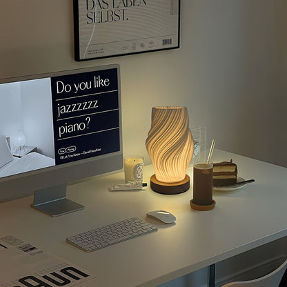 Tafellamp Swirl LED – Minimalistische Dimbare Sfeerlamp voor Bureau & Nachtkastje