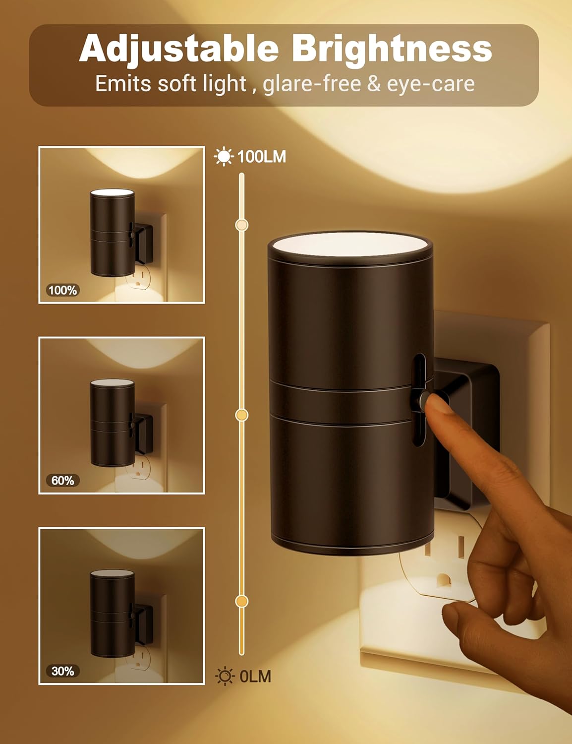 Nachtlampje LED Dimbaar – Slim Stopcontact Sfeerlampje voor Slaapkamer & Kinderkamer