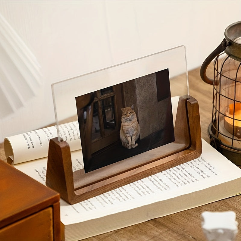Fotolijst U-vorm Acryl & Hout – Modern Minimalistische Staande Fotolijst