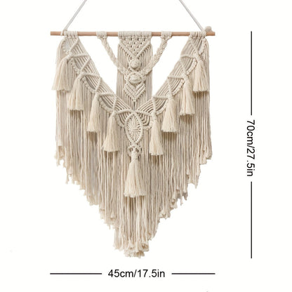Macramé Wandkleed – Handgemaakte Boho Wanddecoratie voor Woonkamer & Slaapkamer