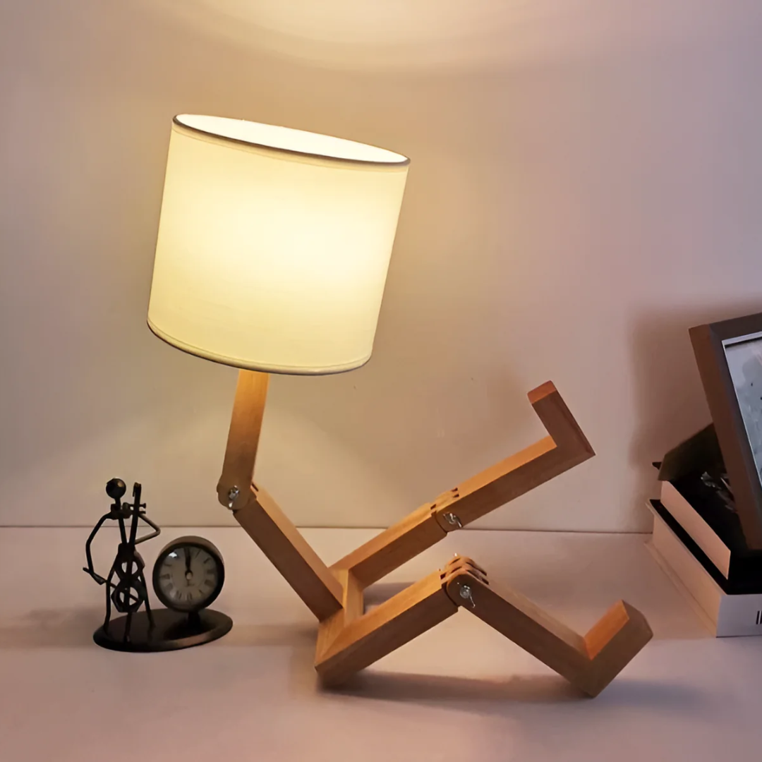 Tafellamp Buigbaar Hout – Flexibele Design Sfeerlamp voor Bureau & Nachtkastje