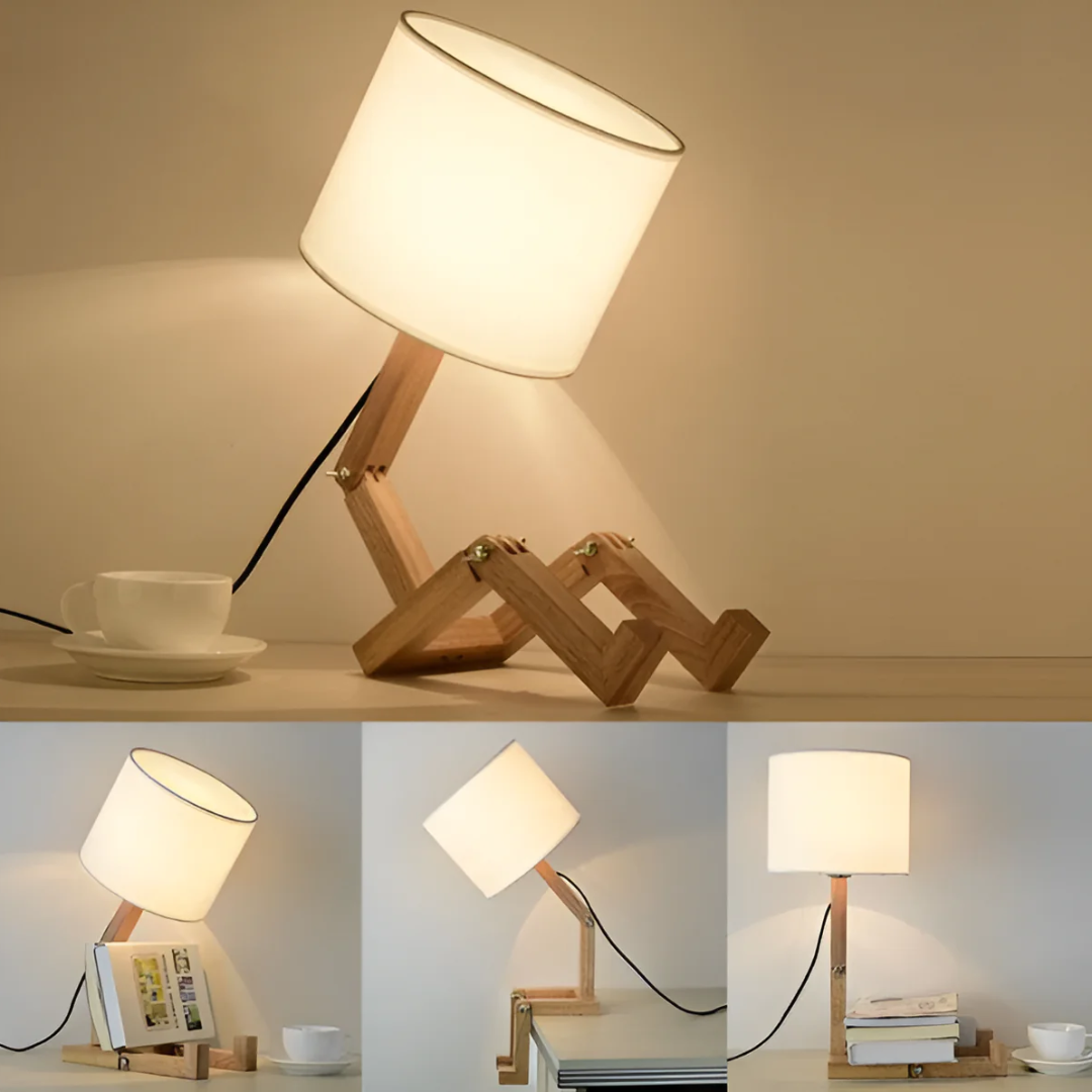 Tafellamp Buigbaar Hout – Flexibele Design Sfeerlamp voor Bureau & Nachtkastje