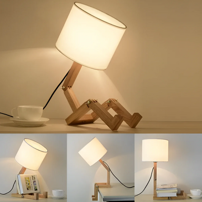 Tafellamp Buigbaar Hout – Flexibele Design Sfeerlamp voor Bureau & Nachtkastje