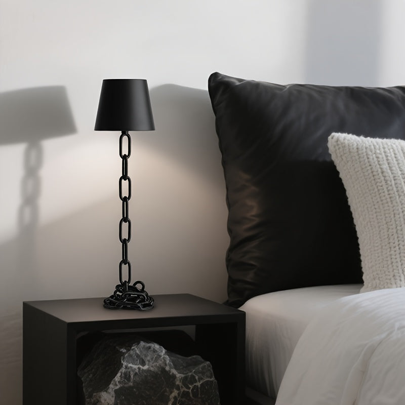 Schakel Tafellamp Industrieel – Oplaadbare Dimbare Touch LED in Mat Zwart