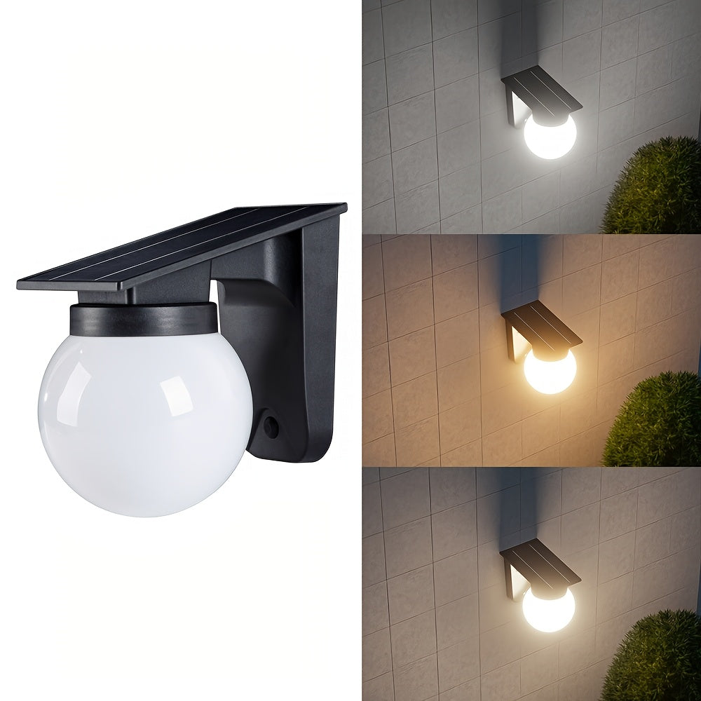 Solar Wandlamp Bol – Dimbare LED Buitenlamp op Zonne-energie voor Gevel & Tuin