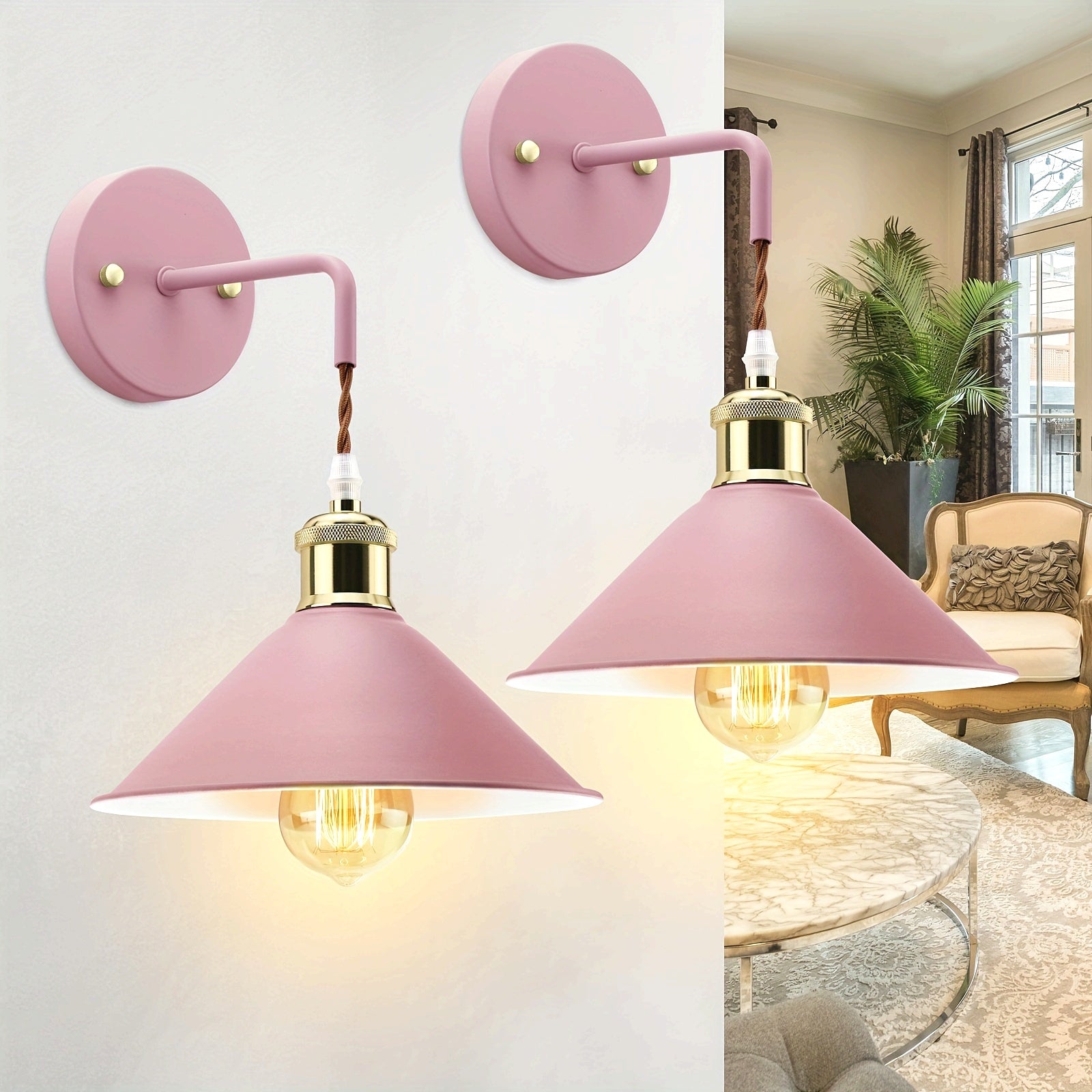 Wandlamp Metaal Industrieel – Set van 2 Sconces voor Slaapkamer & Hal