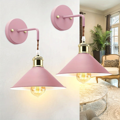 Wandlamp Metaal Industrieel – Set van 2 Sconces voor Slaapkamer & Hal