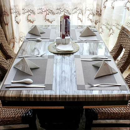 Placemats Antislip Afwasbaar – Hittebestendige Geweven PVC Placemats 45x30 cm voor Eettafel