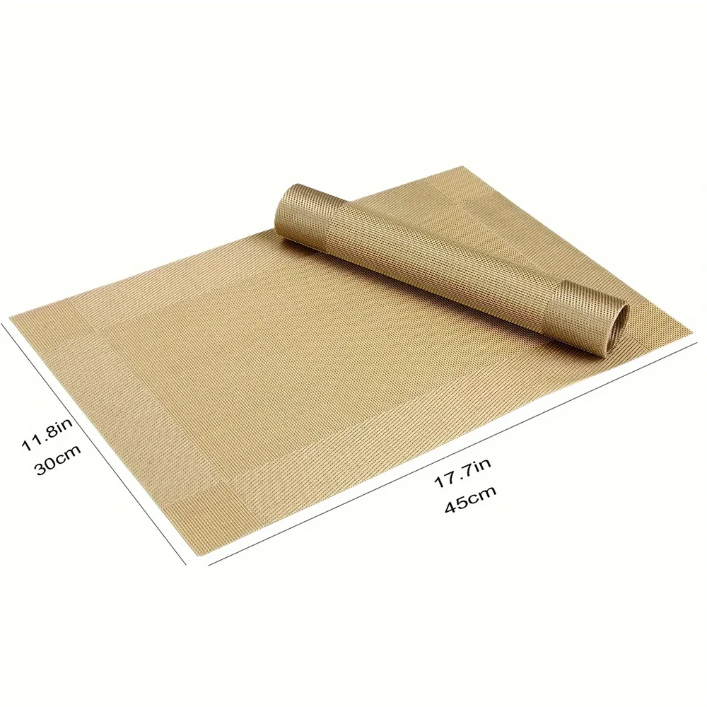 Placemats Antislip Afwasbaar – Hittebestendige Geweven PVC Placemats 45x30 cm voor Eettafel