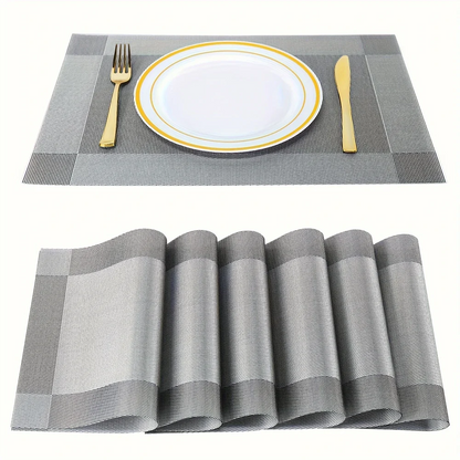 Placemats Antislip Afwasbaar – Hittebestendige Geweven PVC Placemats 45x30 cm voor Eettafel