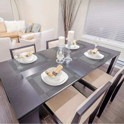 Placemats Antislip Afwasbaar – Hittebestendige Geweven PVC Placemats 45x30 cm voor Eettafel