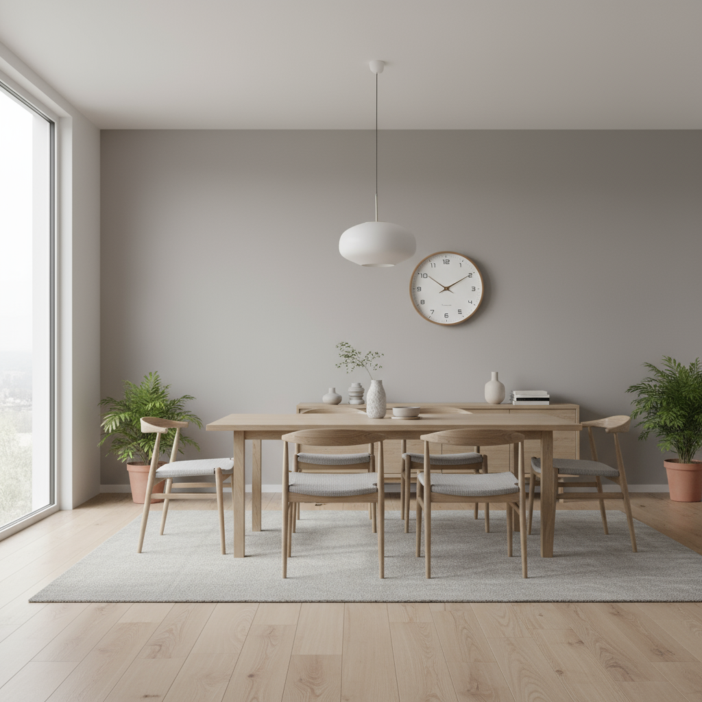 Wandklok Hout – Stille Scandinavische Wandklok Zonder Tikgeluid, Rond Minimalistisch Design