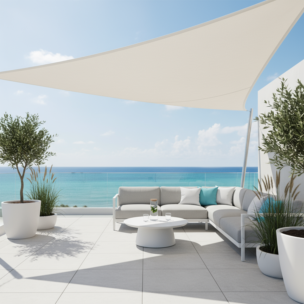 Schaduwdoek Driehoek Waterdicht – UV-werend Zonnezeil voor Tuin & Terras