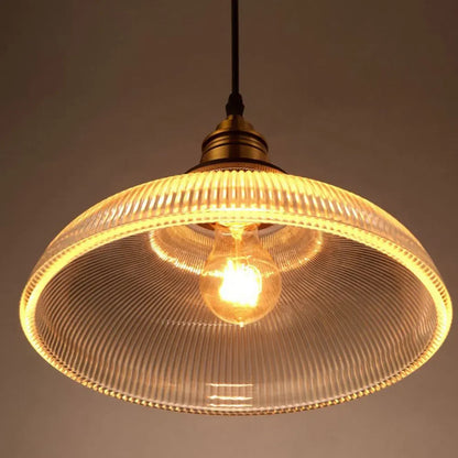 Hanglamp Ribbelglas – Elegante Glazen Pendel voor Eettafel & Hal