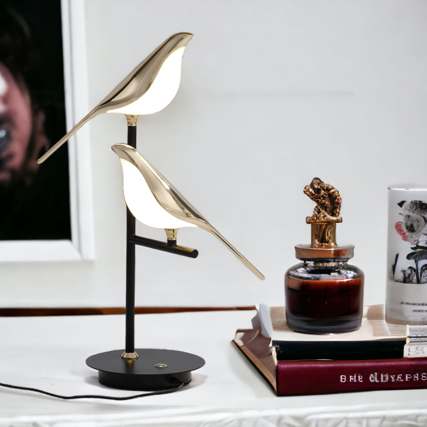 Wandlamp Vogel Goud – Moderne Nordic LED Wandlamp voor Slaapkamer & Woonkamer
