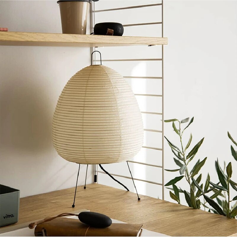 Tafellamp Rijstpapier – Japandi Zen Sfeerlamp voor Slaapkamer & Woonkamer