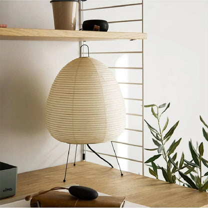 Tafellamp Rijstpapier – Japandi Zen Sfeerlamp voor Slaapkamer & Woonkamer