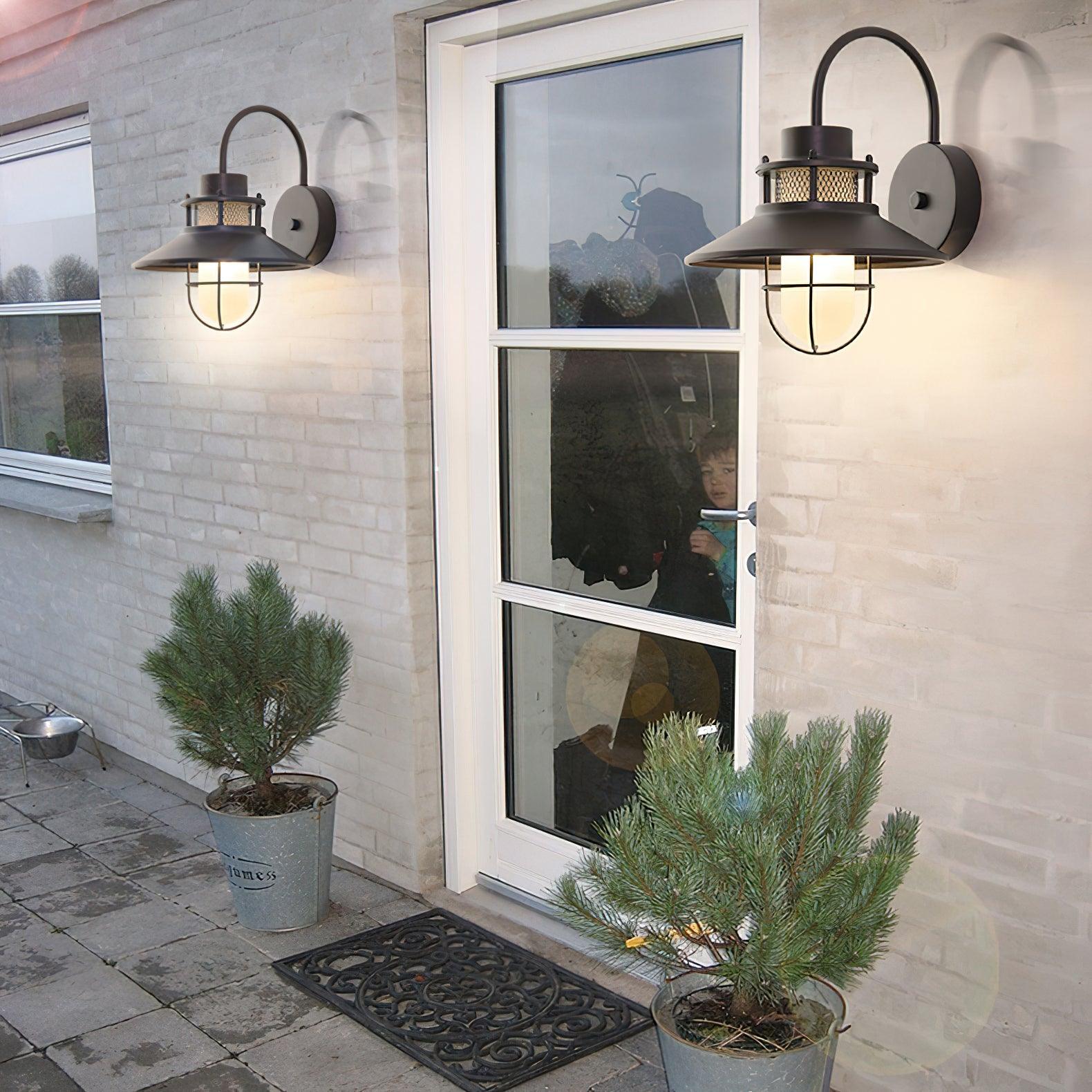 Buitenlamp Wand Industrieel – Waterdichte Zwarte Wandlamp met Glas voor Gevel