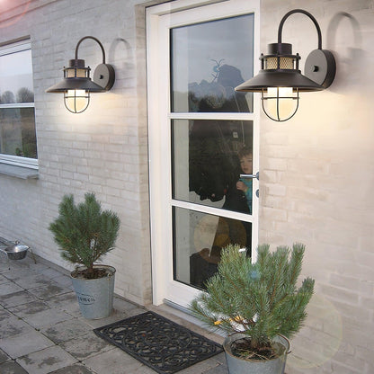 Buitenlamp Wand Industrieel – Waterdichte Zwarte Wandlamp met Glas voor Gevel