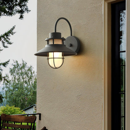 Buitenlamp Wand Industrieel – Waterdichte Zwarte Wandlamp met Glas voor Gevel
