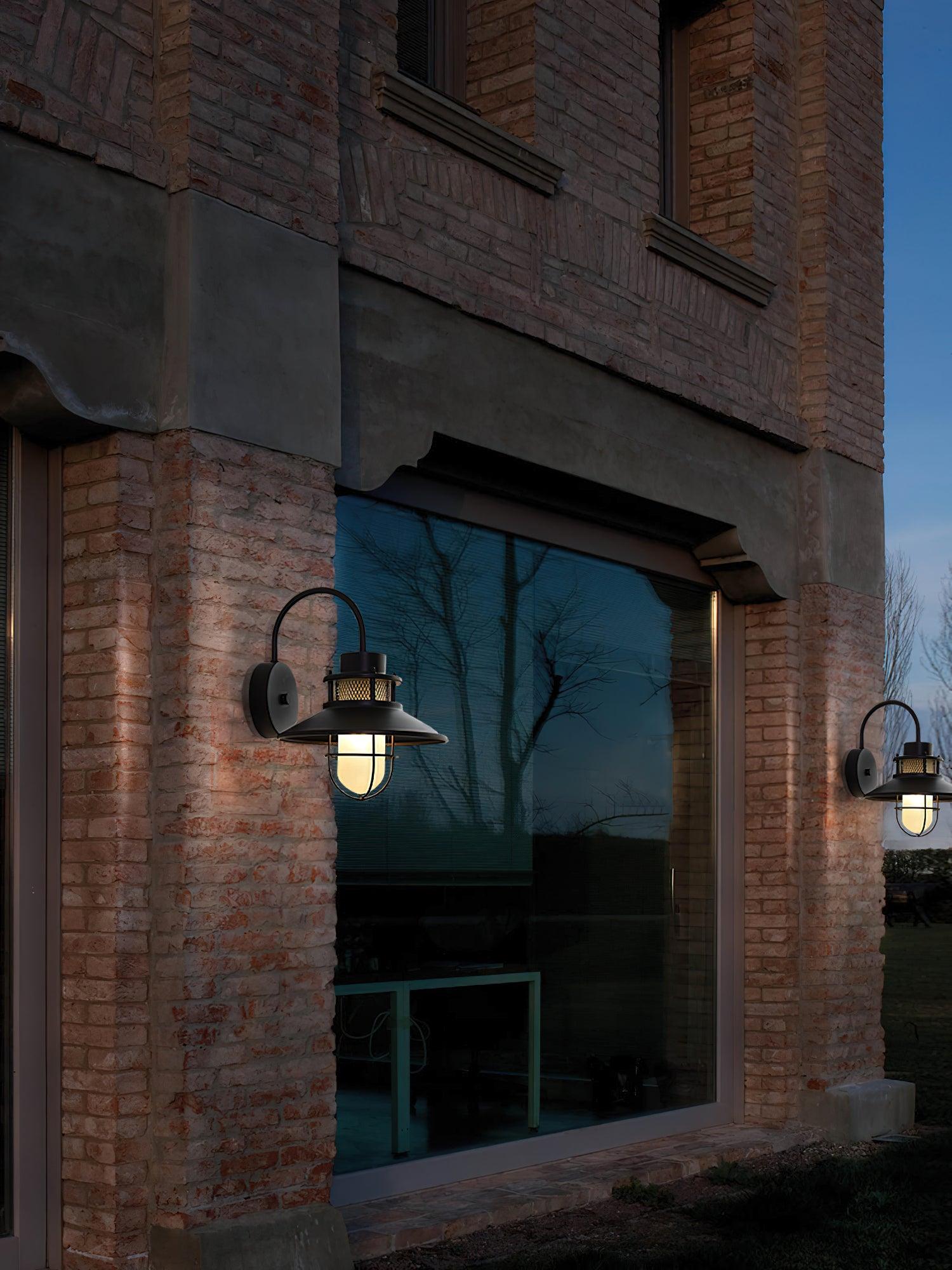 Buitenlamp Wand Industrieel – Waterdichte Zwarte Wandlamp met Glas voor Gevel