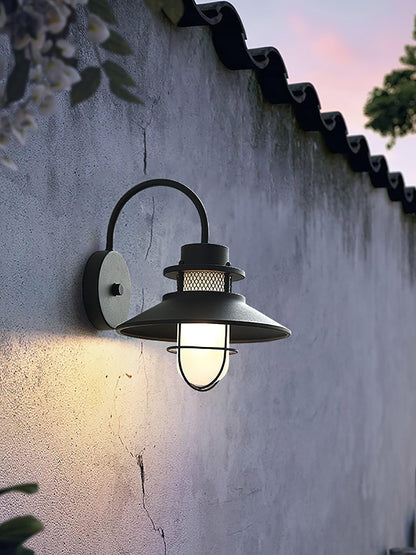 Buitenlamp Wand Industrieel – Waterdichte Zwarte Wandlamp met Glas voor Gevel
