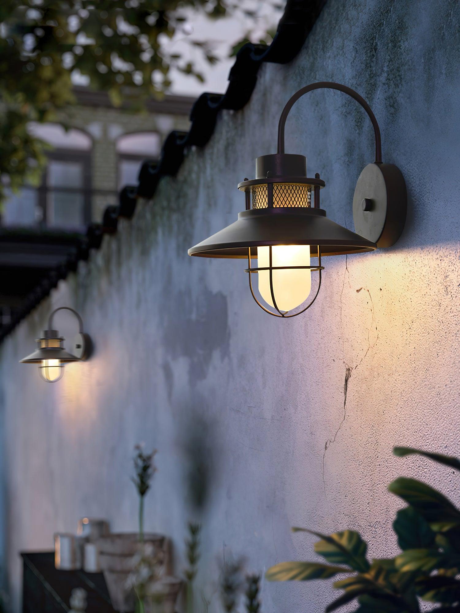 Buitenlamp Wand Industrieel – Waterdichte Zwarte Wandlamp met Glas voor Gevel