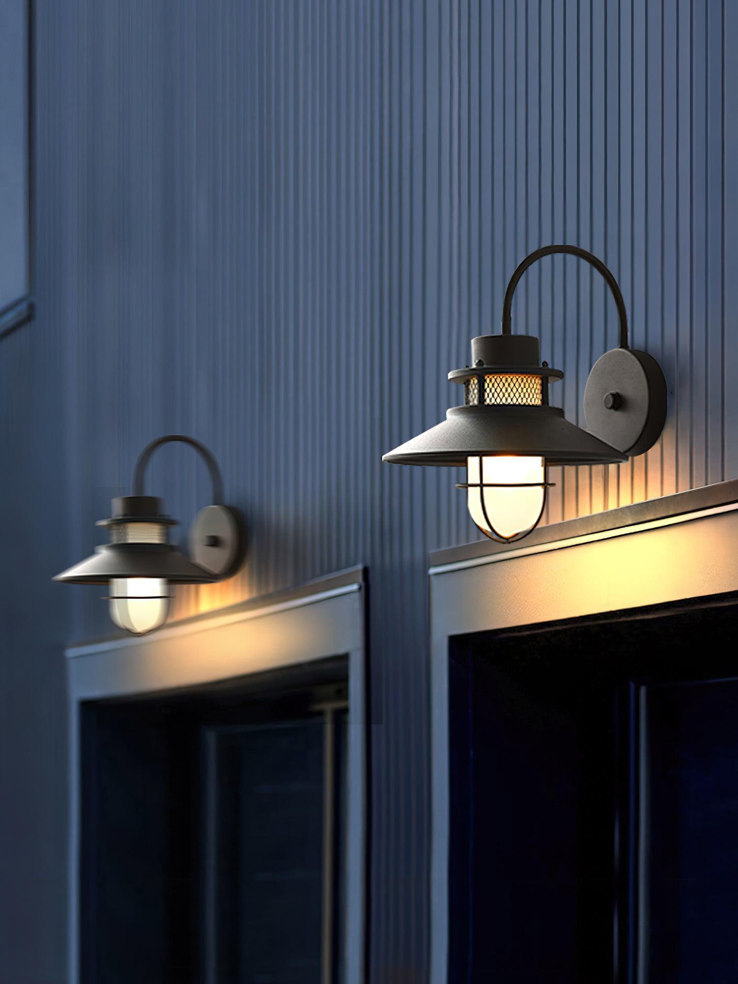 Buitenlamp Wand Industrieel – Waterdichte Zwarte Wandlamp met Glas voor Gevel